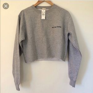 Brandy Melville Uh Huh Honey Cropped Sweatshirt